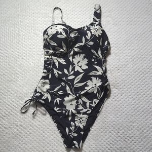 Cupshe Floral Asymmetrical Cheeky One Piece Swimsuit